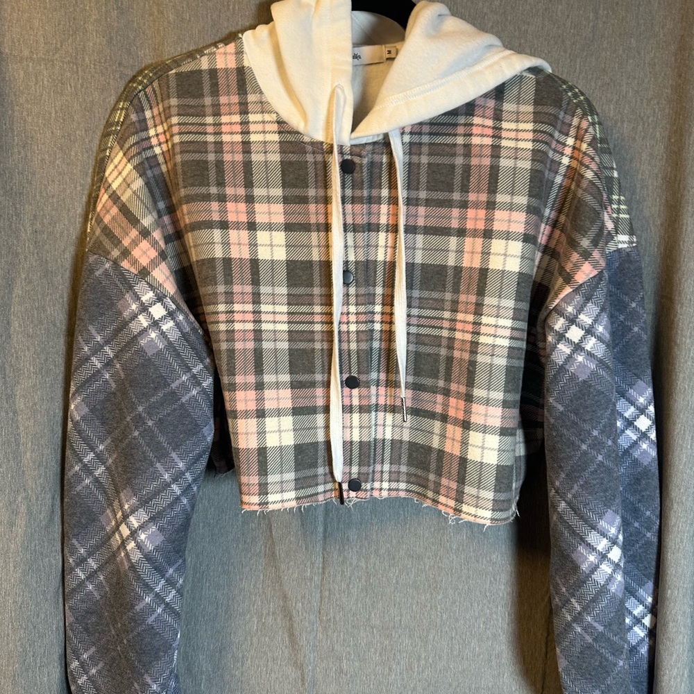 Adika Multicolor Plaid Bomber Jacket with Hoodie
